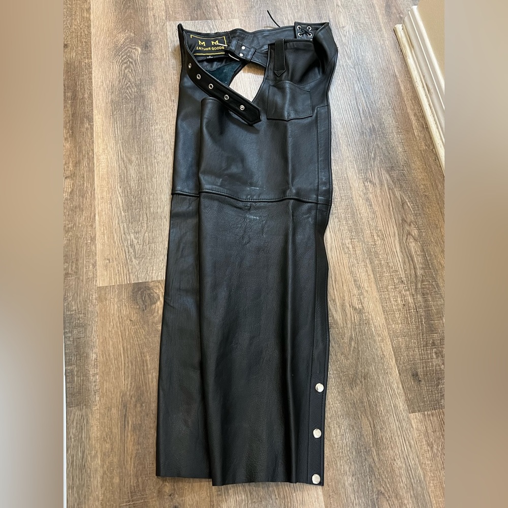 Women’s Black Leather Riding Chaps